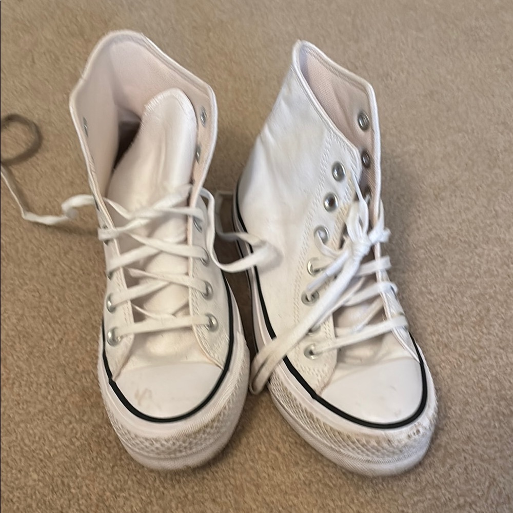 Classic White High-Top Kids Sneakers